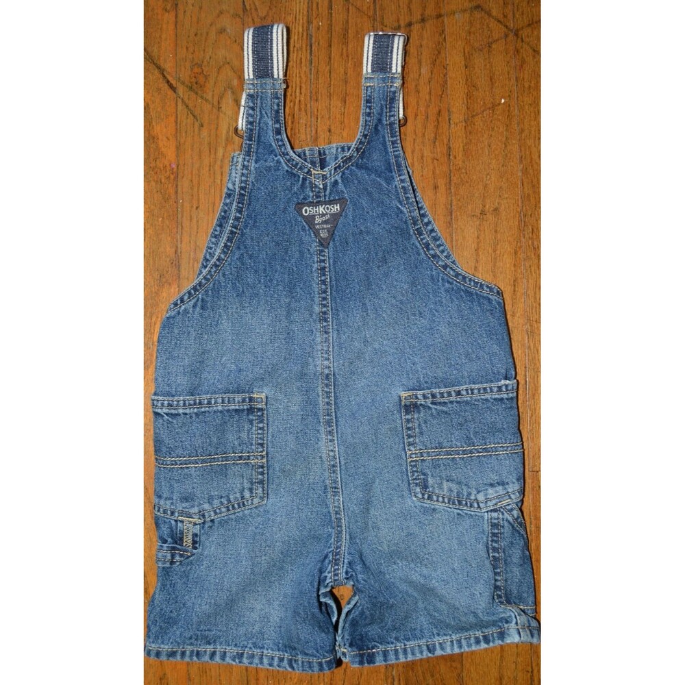 OshKosh 24 Months Boys Short Overalls – Denim Jean Style - Picture 2 of 3
